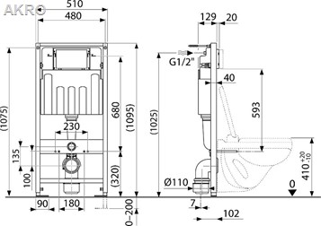 Stelaż podtynkowy ALCAPLAST SKA501 skalar